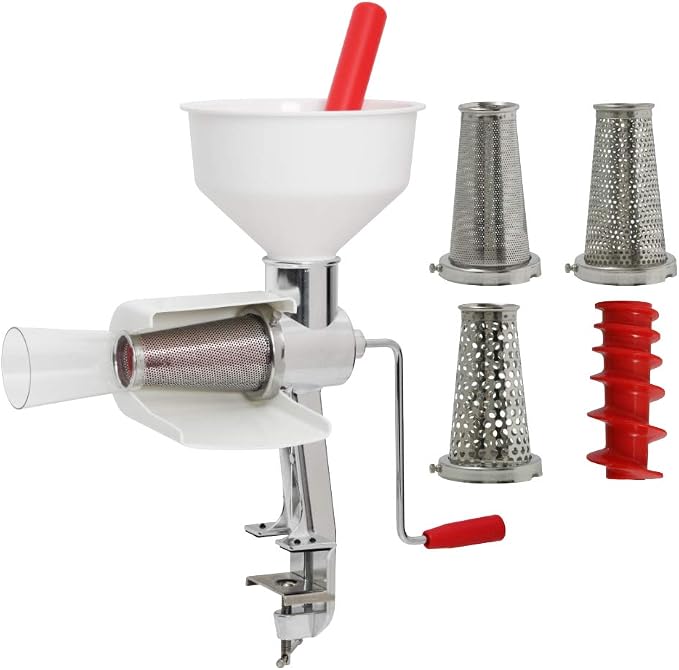 Johnny Apple Sauce Maker, Tomato Sauce, Salsa, Pumpkin Puree, Berry Sauce, Remove Skins & Seeds From Produce, Model 250 Clamp Based Food Strainer (Strainer + Accessories)