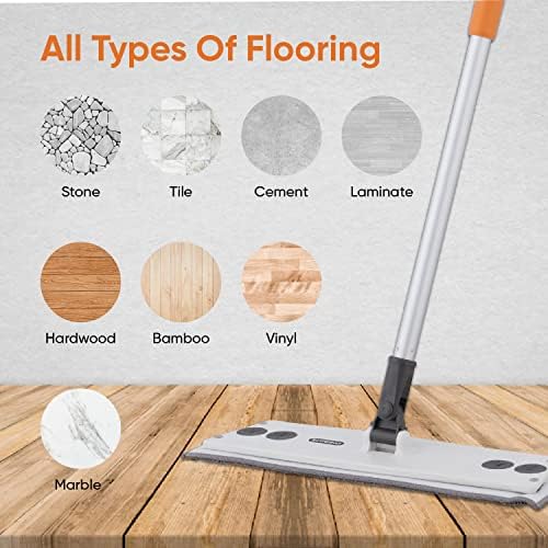 Superio Miracle Mop Microfiber Flat Mop Best for Hardwood, Laminate, Tile, Vinyl Plank Flooring, Wall, with Velcro Microfiber Mop Pad