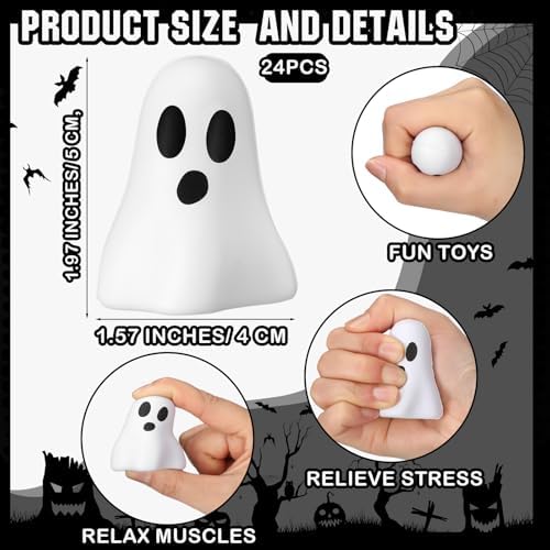 Wettarn 24 Pcs Halloween Ghost Balls Bulks, Ghost Toy
