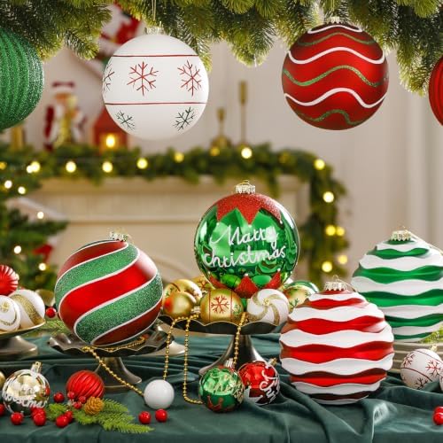 SHareconn 6 Inch/150mm Large Christmas Ball Ornaments for Xmas Tree, 8Pcs