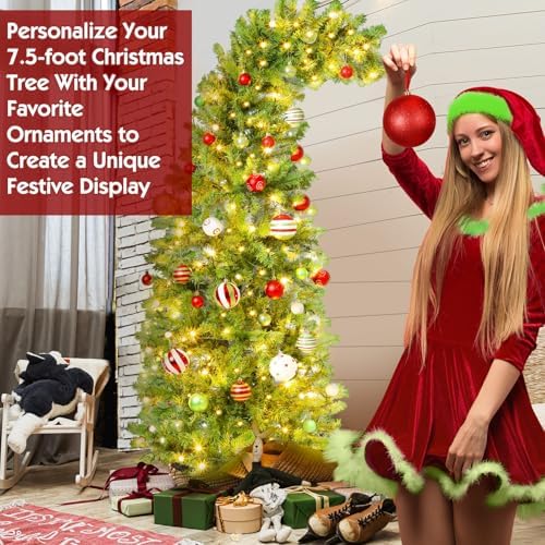 Seenelling 7.5 FT Lime Green Christmas Tree Prelit Whimsical Artificial