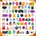 Tiaxidex 72 PCS Halloween Squishies Bulk Mochi Squishy Compact & Portables, Perfect Halloween Sensory Stress Balls for Kids & Adults, Halloween Trick or Treat, Classroom Prizes, and Party Favors