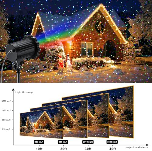 RGB Laser Projector Lights Outdoor, 3 Color Firefly Lights Show