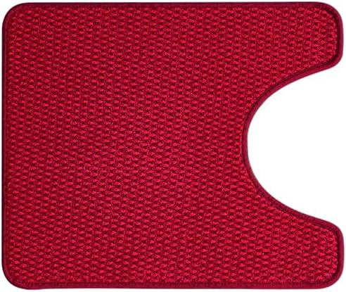 TYUU Christmas Toilet Rug, Thin Toilet Rugs U Shaped Washable Non Slip Absorbent Quick Dry Low Pile Toilet Mat, Red 20"x24" U Shape