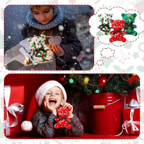 Haull 18 Pcs Christmas Stuffed Animals Plush Bears Bulk