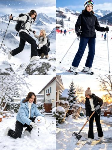 Women's Ski Snow Pants Fleece Lined Waterproof Flare Warm for Winter