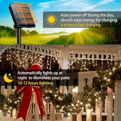 SyouHome Solar String Lights Outdoor, 4 Pack 400 LED Solar Christmas Lights