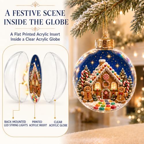 Lighted Gingerbread House Ornament with Prismatic Sparkle, 3.15 Inch