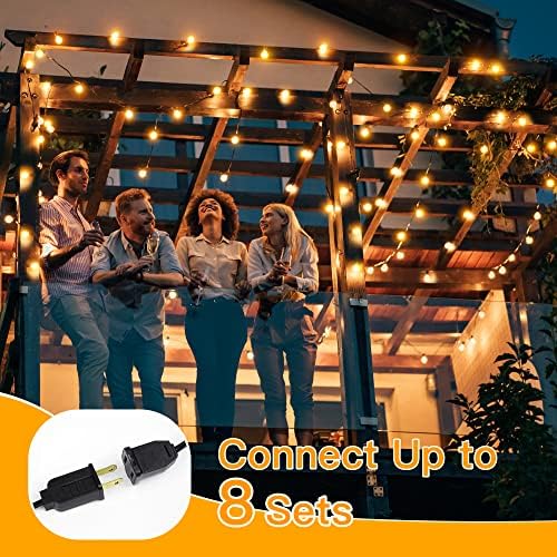 Ollny Outdoor String Lights, 100FT LED Patio Lights Waterproof Plug in