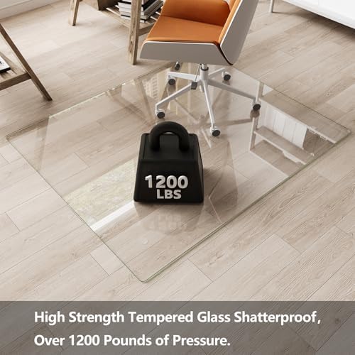 Koonmi Glass Chair Mat for Carpet, 40"x48" Thick Office Chair Mat