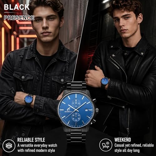 Stylish Stainless Steel Men's Watches with Functional Chronograph Subdials