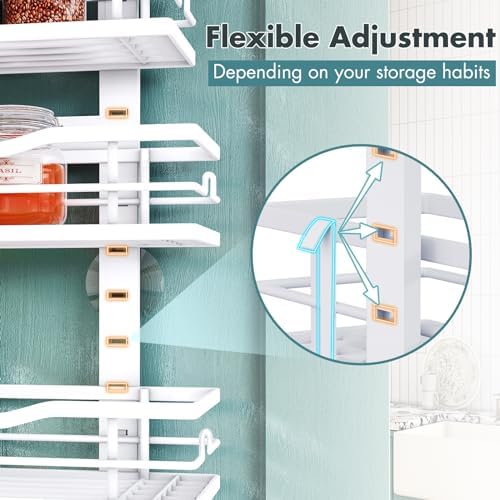 Eastherry Over The Door Pantry Organizer，9-Tier Over The Door Organizer with Adjustable Basket，Metal Hanging Pantry Organizers and Storage for Kitchen, Back of Door Seasoning Rack