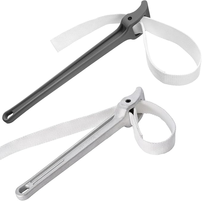 SPARKWHIZ Strap Wrench, 12" & 18" Handle Adjustable Strap Plumbing Wrench, Nylon Strap Pipe Wrench for Replacing Oil Filter, Water Filter