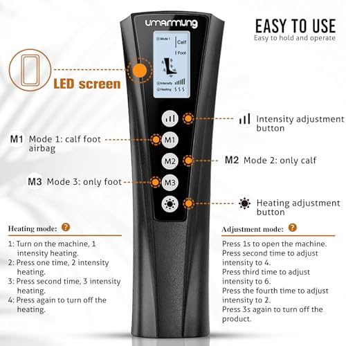 UMARMUNG Christmas Air Compression Leg Massager with Heat Gifts for Women, Men, Mom, Dad, Wife, Husband, Her, Him, Calf Foot Massage boots Gifts for Birthday, Mothers Day, Fathers Day, Valentine's Day