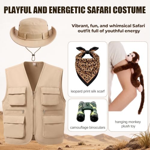 5 Pcs Safari Costume for Women Halloween Cosplay Outfit