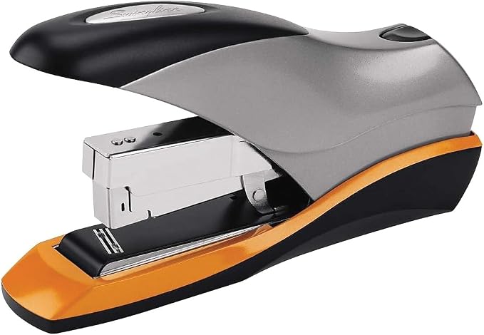 Swingline Stapler, 70 Sheet Capacity, Optima 70, Jam Free, Reduced Effort, Soft Grip, Metal, Silver/Black/Orange (87875)