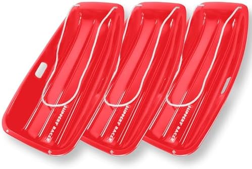 Slippery Racer Downhill Sprinter Flexible Kids Toddler Plastic Cold-Resistant Toboggan Snow Sled with Pull Rope and Handles -35 Inch