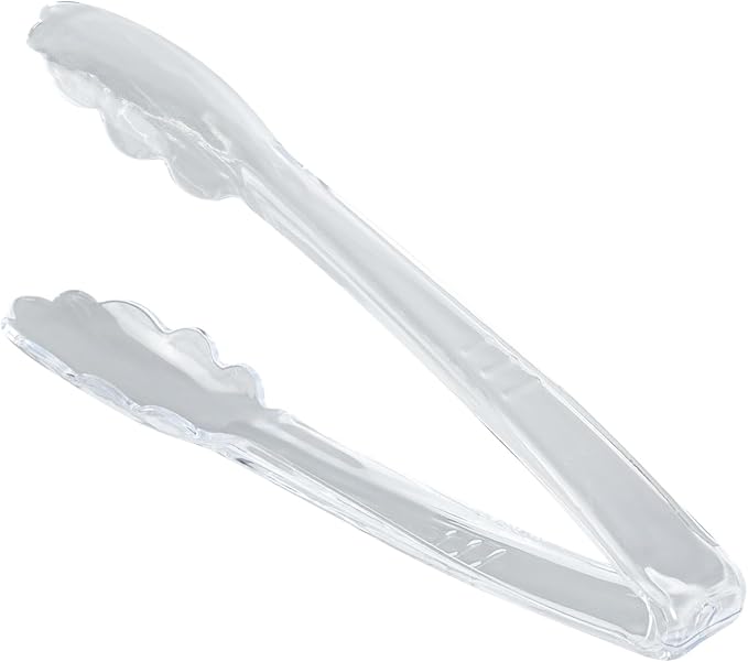 Restaurantware Tongs 100 Pack Of 7 1/2” Heavy-Duty Plastic Kitchen Tongs with Scalloped Edges Disposable Clear Serving Utensils for Hot And Cold Foods Catered Events, Weddings, or Buffets