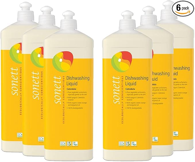 Sonett Organic Dishwashing Liquid Calendula Certified Organically Grow 34oz (Pack of 6)