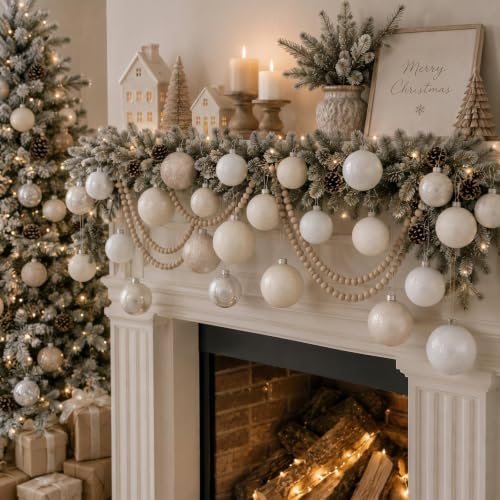 Yunlly 18 Pcs Neutral Sugar Christmas Ornaments Glitter Xmas Tree Decor