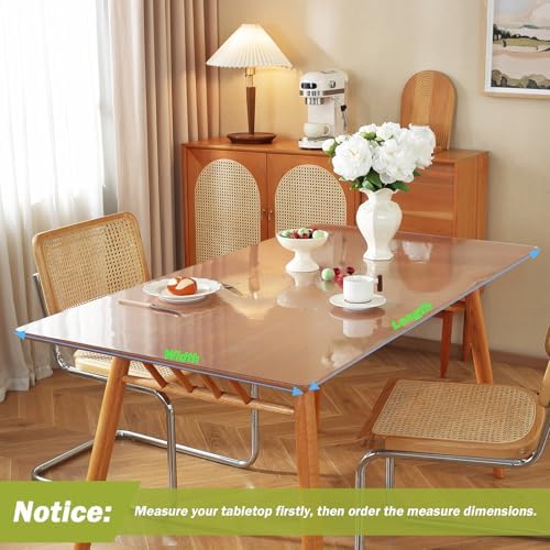 OstepDecor 36x84 in Frosted Table Protector 1.5mm Thick Plastic Table Cover