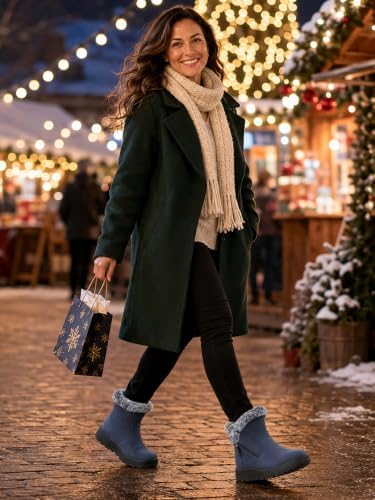 SHIBEVER Winter Snow Boots for Women: Waterproof Ankle Warm Fur Lined Boot