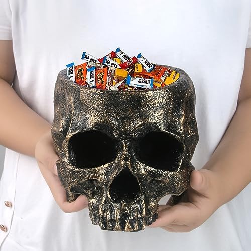 GameXcel Halloween Skull Candy Bowl - 6.5" Large Candy Dish Holder