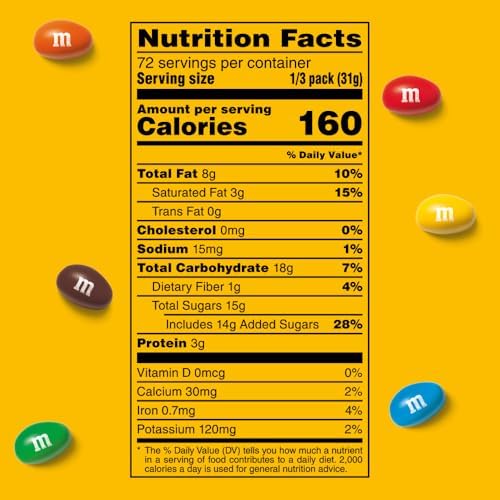 M&M'S Peanut Milk Chocolate Candy, Bulk Individually Wrapped, 62 oz