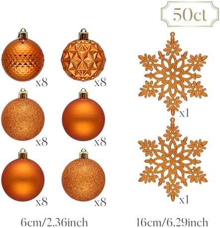 Valery Madelyn 50ct Christmas Tree Decorations Ball Ornaments 2.36 Inches