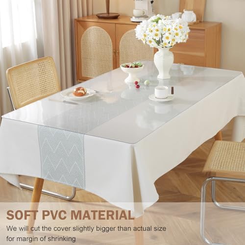 LovePads Frosted Table Cover Protector 40 x 78 in, 1.5mm Thick Plastic Mat