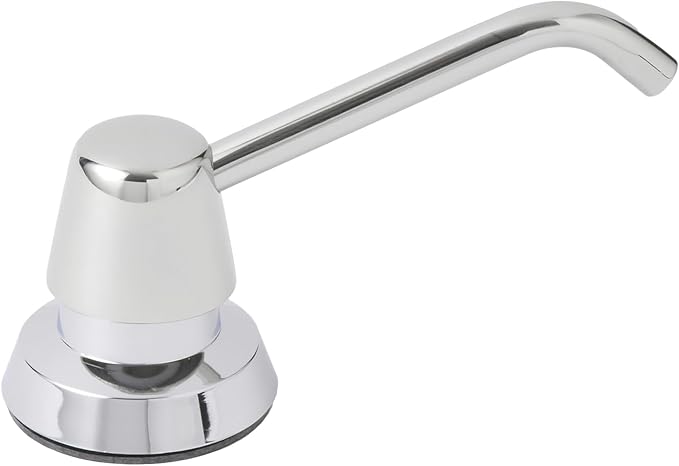 Bobrick B-822 Manual Top Fill Liquid Soap Dispenser 34 fl oz. (1L) Liquid Soap Capacity, 4- Inch Free-Turning Spout for Public Restroom Countertops, Chrome Finish