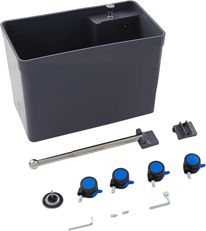 Floor Mop Sink, Freestanding Utility Mop Sink with Wheels & Retractable Handrail, Rolling Mop Bucket for Commercial and Residential Use