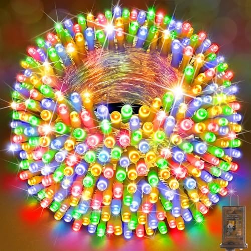 SAUIRS 600FT 1500 LED Christmas Lights Outdoor String Lights with 8 Modes Timer Waterproof Fairy Light Plug in for Outside Indoor Party Xmas Palm Tree Yard Wedding Decorations(Multicolor)