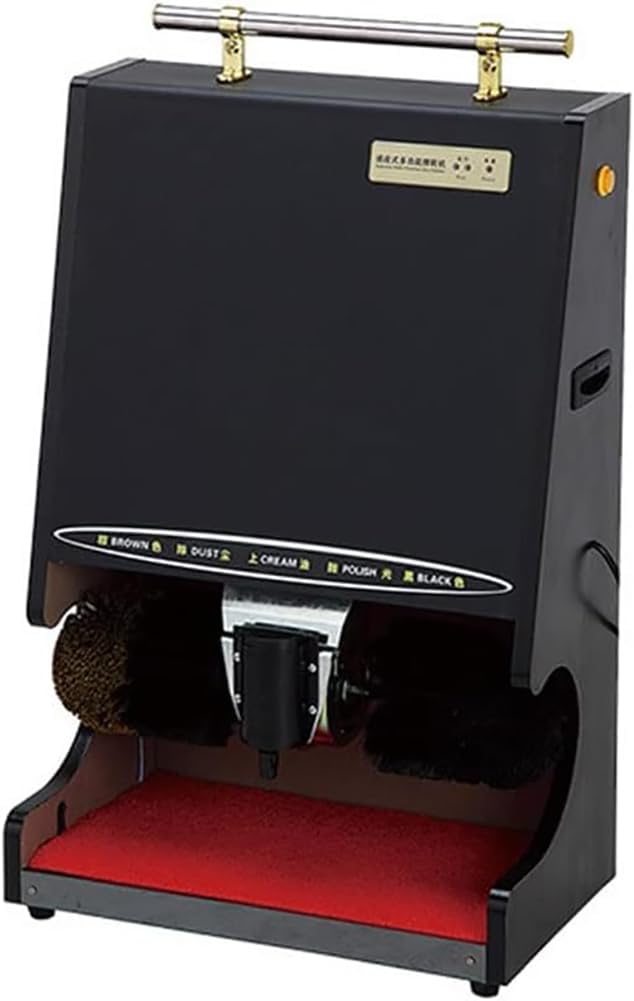 Fully Automatic Shoe Polisher, Household Electric Shoe Brush Machine, Hotel Stainless Automatic Machine for Boots Cleaning/Polishing (Black)