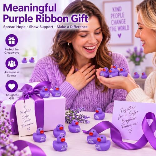 Thenshop 200 Pcs Domestic Violence Awareness Purple Ribbon Duck Ball