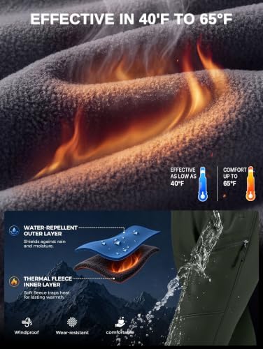 Women's Snow Ski Pants Fleece Lined Waterproof 3 Zipper Pockets Hiking Gear