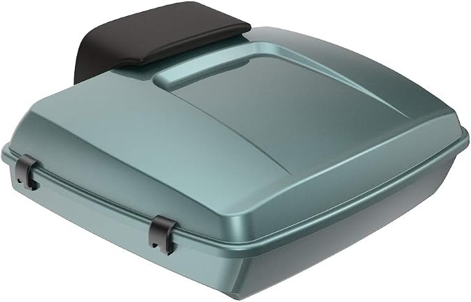 Advanblack Road Glide Tour Trunk Pack Silver Pine Razor Tour Trunk Pack Backrest Pad for '97-'25 Harley Touring Road King Street Glide Electra Glide CVO models