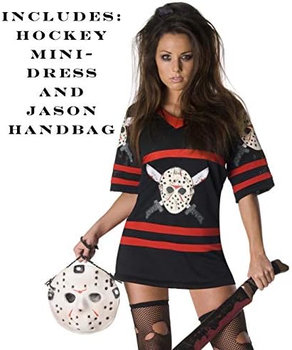 Rubies at Party City Friday the 13th: Jason Voorhees Mini-Dress And Handbag for Adults, Women's Costume