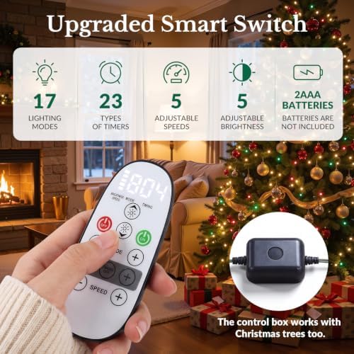 6FT Artificial Prelit Classic Christmas Tree with Remote Control,Timer