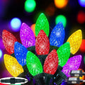 2 Pack Extentable C9 Christmas Lights Outdoor 66 FT 100 LED Multicolored