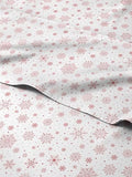 Christmas Sheet Set, Red Snowflakes, Holiday Xmas Bedding Set - Queen Size