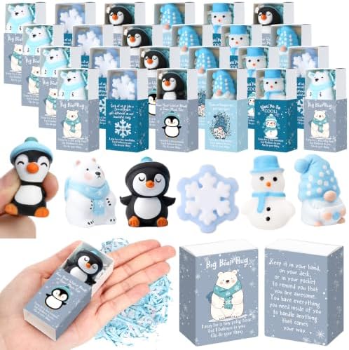 10 Sets Winter Break Gifts Penguin Holiday Party Favors with Boxes