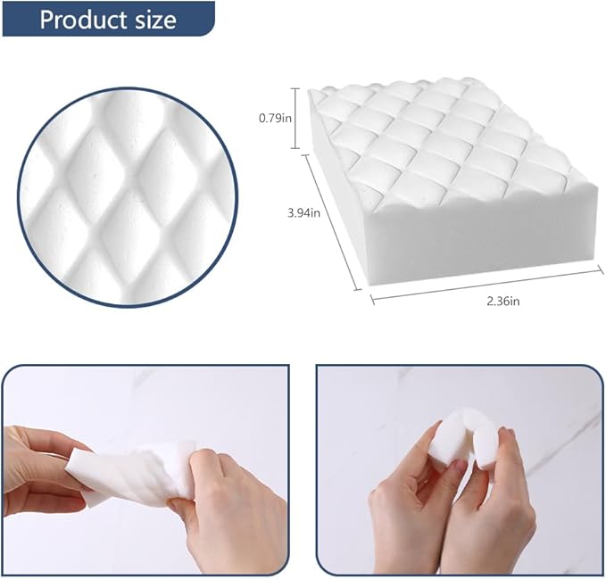 Magic Sponge Erasers,100 Pack 2X Density Melamine Sponge Foam Pads,Household Cleaning Supplies Cleaner for Kitchen, Bathroom, Bathtub, Sink, Wall Cleaner