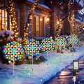Brightown Snowflake Lights Outdoor, 10 Large Snowflake Christmas Pathway Lights Outdoor Christmas Decorations Yard Sidewalk Walkway Driveway Marker Stake, Multicolor