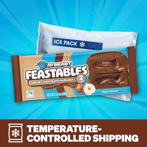 MrBeast Feastables Hazelnut Cups Milk Chocolate, 24 Count, 2-Cup Packs
