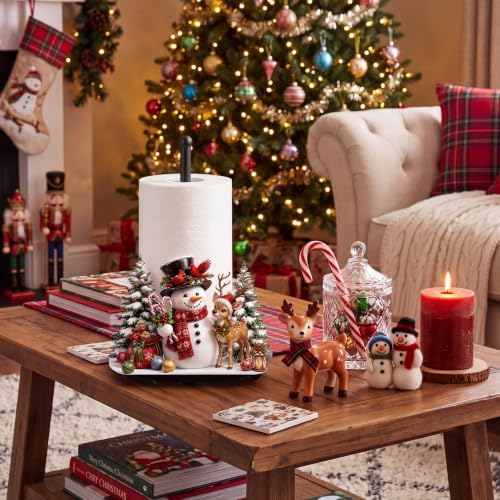 Christmas Snowman Paper Towel Holder, Metal Deer Kitchen Stand