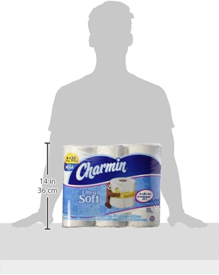 Charmin Ultra Soft Toilet Paper, Bath Tissue, Mega Roll, 9 Count of 308 2-Ply Sheets Per Roll
