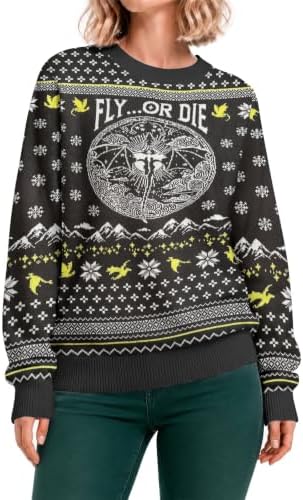 34HD Ugly Xmas Sweater–Funny Knit Christmas Sweater for Women & Men 2025, Long Sleeve Crewneck Holiday Pullover, Unisex Gift