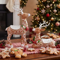 Amyhill 2 Pcs Gingerbread Christmas Reindeer Decorations Resin Figurines