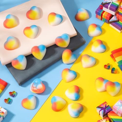 Thenshop 60 Pcs Pride Pocket Hug Rainbow Heart Decor Gift Bulk